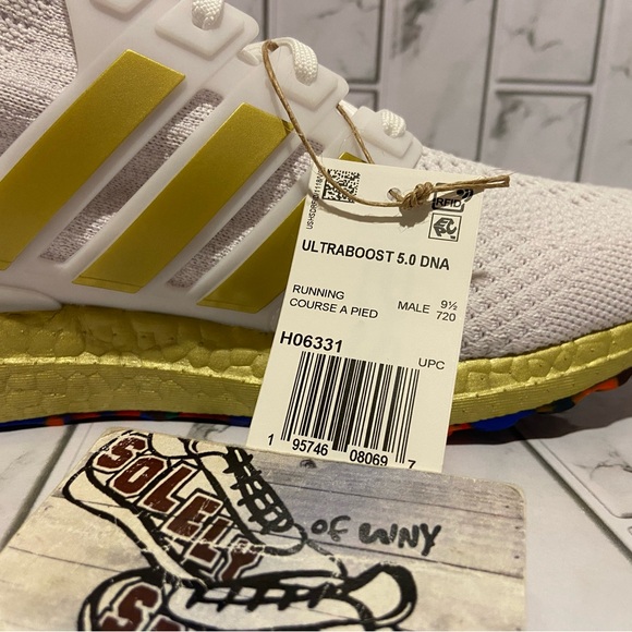 Adidas Ultraboost 5.0 DNA White Gold Running Training Gym Ultra Boost Mens Sizes - Picture 12 of 15